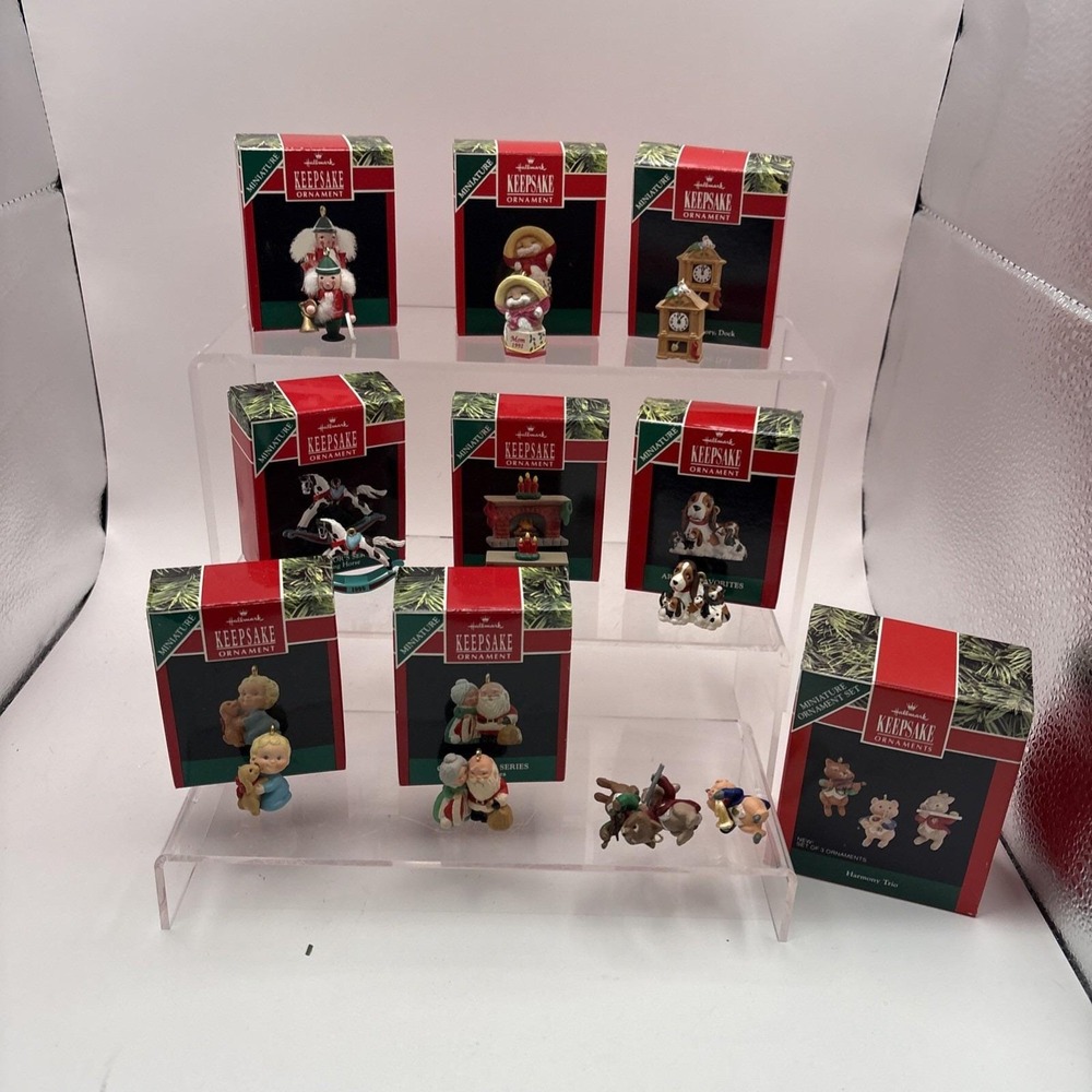 Vtg~Lot of 9~Hallmark Ornaments~Miniture Collection
